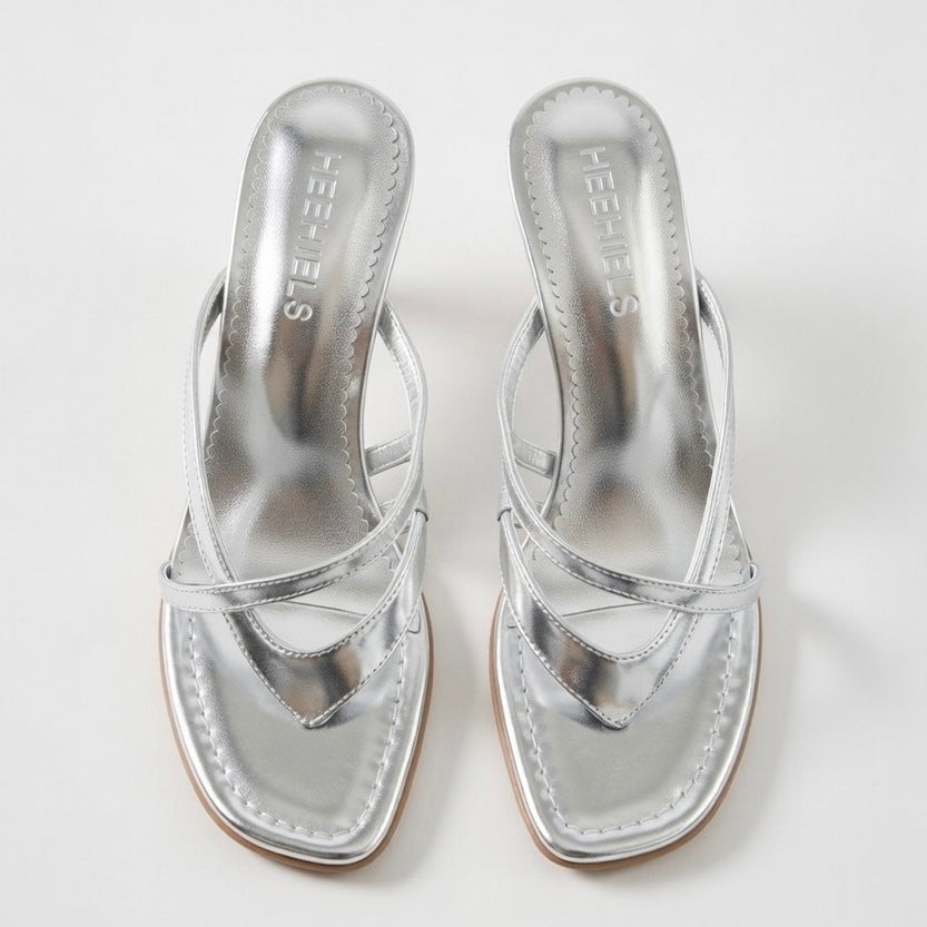 Sliver Kitten Heels
