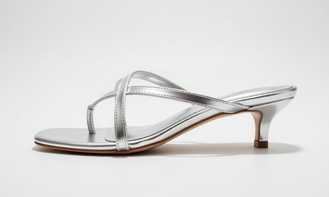 Sliver Kitten Heels