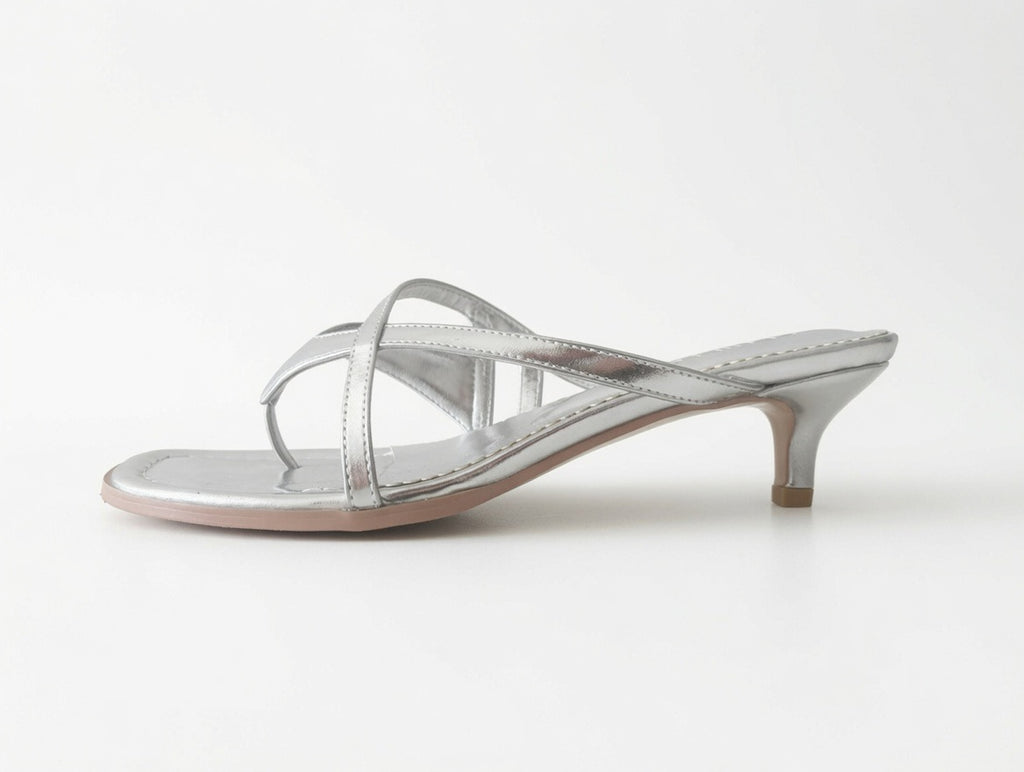 Kitten Heel Sandal - Sliver (PRE-ORDER)