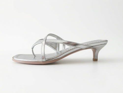 Kitten Heel Sandal - Sliver (PRE-ORDER)